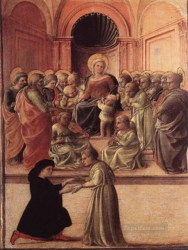 Fra Filippo Lippi Painting - Madonna And Child With Saints And A Worshipper Renaissance Filippo Lippi